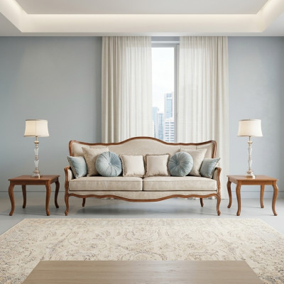 Dräisëtzer Canapé Couch Polstersofa Canapéë Wunnzëmmer Design Textil Stoff Nei