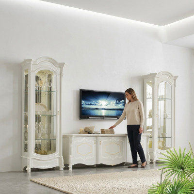 Italienesch Stil Miwwelen - Wunnzëmmer 3tlg. Set Wunnzëmmer Vitrin rtv xlmoebel ®