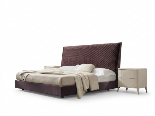 Bett + 2x Nuetsdësch 3 Deeler Schlofzëmmer Set Design Modern Luxus Italien Miwwelen nei