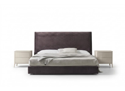 Designer Bett 2x Nuetsdëscher Kommoud 4-deelech Set Schlofzëmmer Italienescht Miwwelen