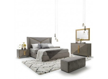 Schlofkummer Bett 2x Nuetsdëscher Better 3-Deeler Set Polster Italienesch Miwwelen nei