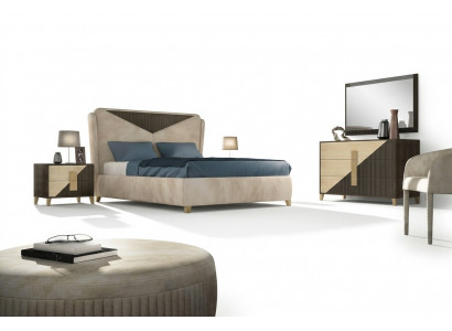 Bett Nuechtisch Kommode 4-tlg. Schlofzëmmer Set Design Modern Luxus Better Nei