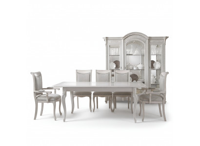 Italienesch Iesszëmmer Miwwel Set Iesszëmmer Grupp Vitrin Dësch 6x Still 8 Deeler.