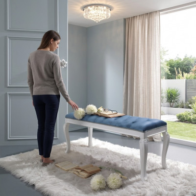 Chesterfield Sëtz Këssen Bank Këssen Sëtz Hocker Textil Stoff Holz Stil Design