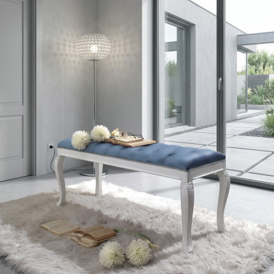 Chesterfield Sëtz Këssen Bank Këssen Sëtz Hocker Textil Stoff Holz Stil Design