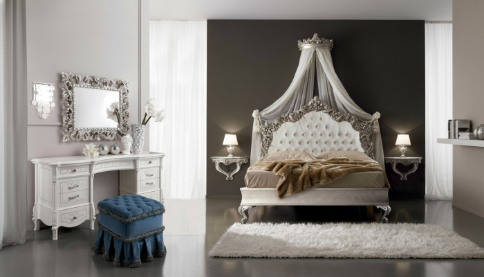 Bett + 2x Nuetsdësch 3 tlg. Schlofzëmmer Set Design Modern Luxus Chesterfield
