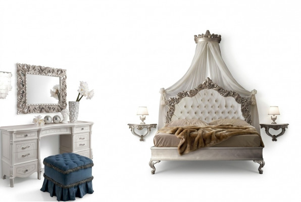 Schminktisch + Spigel + Hocker Edle Anrichte Schlofkummer Komod Barock Rokoko