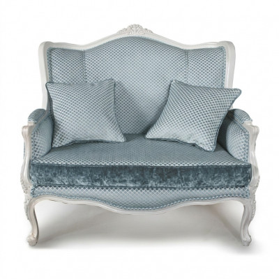 Couch Textilstoff Sofa Edele Design Designer 2-Sëtzer Miwwelen Klassesch Miwwelen