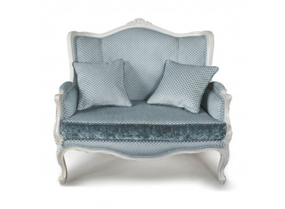 Couch Textilstoff Sofa Edele Design Designer 2-Sëtzer Miwwelen Klassesch Miwwelen