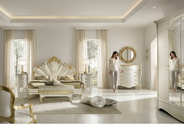 Klassesch Bett Barock Rokoko Hotel Better Gepolstert Bett Duebelbett Italienesch Miwwelen