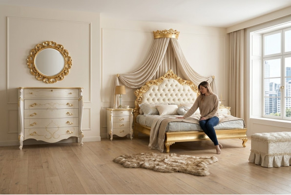 Bett Polster Design Luxus Duebel Hotel Better Schlofzëmmer 180x200cm Massivholz