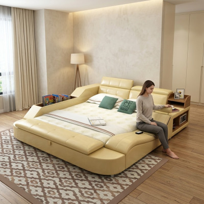 Multifunktions-Bett Luxus Design Lieder-Bett duebel Dekor Regal 180x200cm