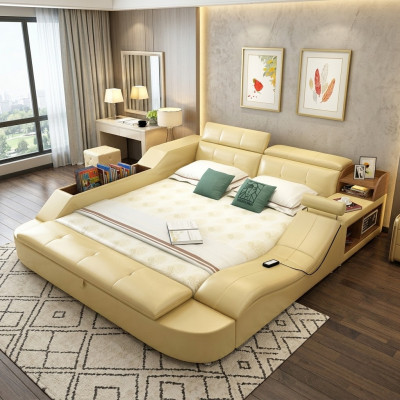 Multifunktions-Bett Luxus Design Lieder-Bett duebel Dekor Regal 180x200cm