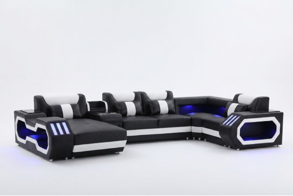 Mega grouss Wunnlandschaft - Beliichtungs System Sofa Polster Nei Canapé