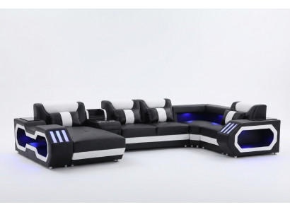 Mega grouss Wunnlandschaft - Beliichtungs System Sofa Polster Nei Canapé