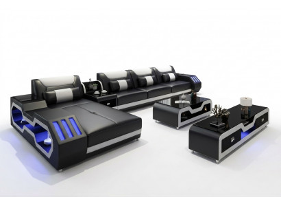 Lieder Design Sofa Canapé Couch Ecksofa Garnitur Wunnlandschaft Ecksofa