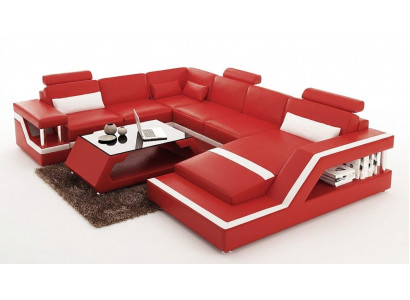 Rout Lederecksofa Grouss XXL U-Form Wunnlandschaft Sofa Canapé