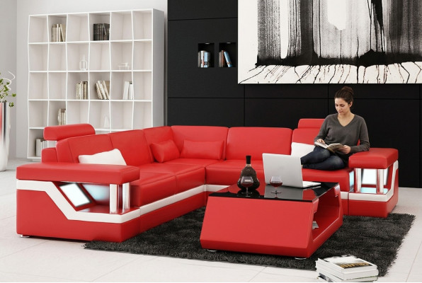 Designer Canapé Canapé Eckcanapé Lieder Textil Polsters Garnitur Wunnlandschaft