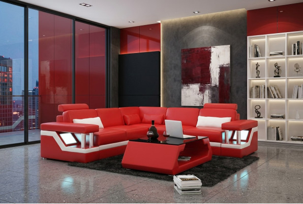 Designer Canapé Canapé Eckcanapé Lieder Textil Polsters Garnitur Wunnlandschaft
