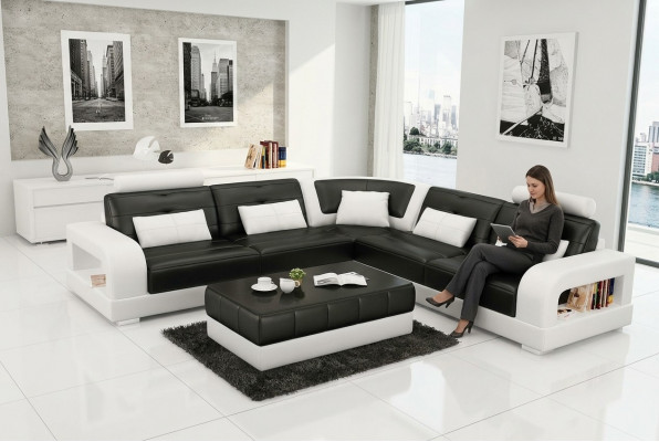 Polstersekziounssofa Sofa Canapé Wunnlandschaft Lieder Eckkanapéën Garnitur