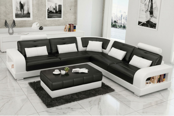 Polstersekziounssofa Sofa Canapé Wunnlandschaft Lieder Eckkanapéën Garnitur