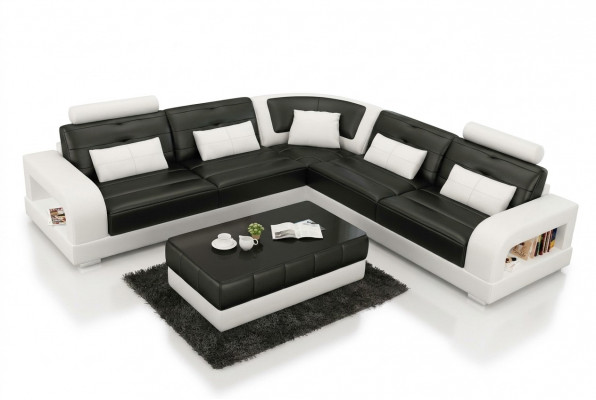 Polstersekziounssofa Sofa Canapé Wunnlandschaft Lieder Eckkanapéën Garnitur