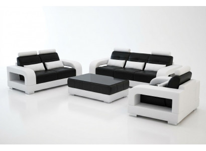 Ledersofa Couch Sofagarnitur 3+2 Garnitur Design Modern Sofa Sëtz Garnituren