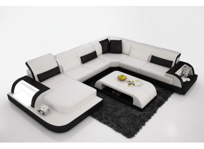 Wunnlandschaft Extra Luxus Klass Ecksofa Couch - Eckgarnituren Ledersofa