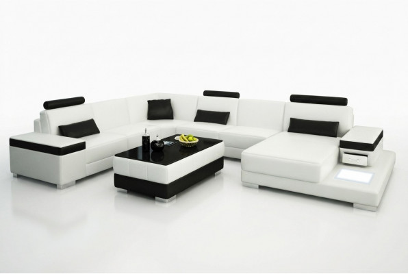 Liederdivan Designer Divan U Form Wunnlandschaft Canapé Polster Dekor Eckdivan