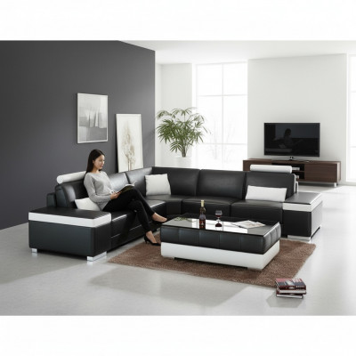 L-Form Liederkanapé Polster Sëtz Couch Garnitur Eckkanapé Sofa Couch