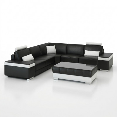 L-Form Liederkanapé Polster Sëtz Couch Garnitur Eckkanapé Sofa Couch