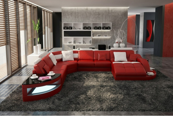 Designer Wunnlandschaft Garnitur Eckgarnitur U-Form Couch Ecksofa Polster.