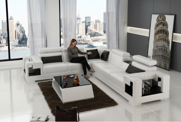 Designer Sofa Canapé Ecksofa Lieder Wunnlandschaft Textil Polster Garnitur