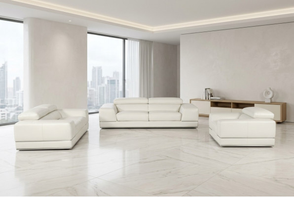 Ledercouch Couchganitur 3+2+1 Sëtzer Set Garnitur Polsterkiela Deko Canapé