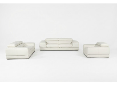 Ledercouch Couchganitur 3+2+1 Sëtzer Set Garnitur Polsterkiela Deko Canapé