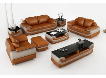 Ledersofa Canapé Wunnlandschaft 3+2 Sëtz Garnitur Design Modern Sofa xlmoebel.lu