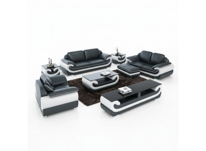 Sofagarnitur 3+2+1 Sëtz + Hocker Set Garnitur Polstersofa Canapé