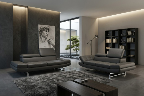 Ledercouch Wunnlandschaft 3+2+1 Sëtzer Garnitur Design Modern Sofa