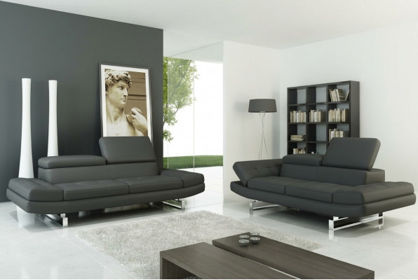 Ledersofa Garnituren Wunnlandschaft 3+2 Sëtzer Garnitur Design Modern