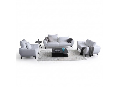 Liederkanapé Couch Wunnoaschaft 3+2 Sëtzer Garnitur Design Modern Kanapé
