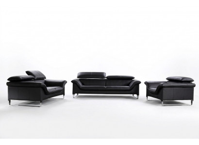 Ledersofa Canapé Wunnlandschaft 3+1+1 Sëtzer Garnitur Modern Design Sofa