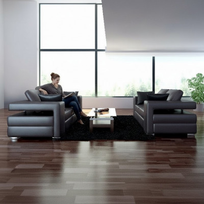 Modern Sofa Ledersofa Couch Wunnlandschaft 3+2+1 Sëtz Garnitur Design
