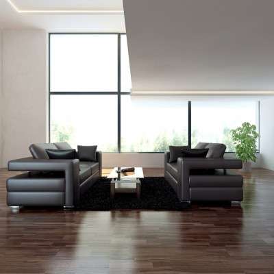 Ledercouch Wunnlandschaft 3+2 Sëtzer Garnitur Design Modern Sofa Canapé