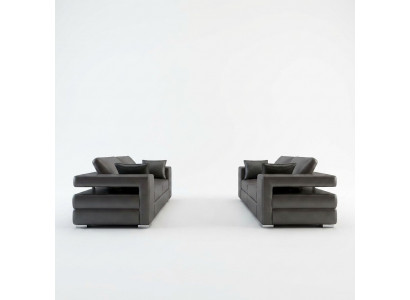 Ledercouch Wunnlandschaft 3+2 Sëtzer Garnitur Design Modern Sofa Canapé