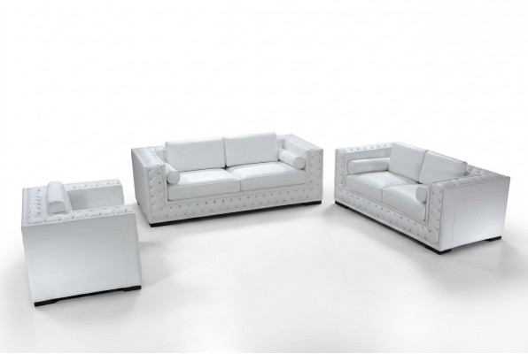 Ledersofa Couch Wohnlandschaft 3+2+1 Sëtzer Sofa Garnitur Design Dekor Nei