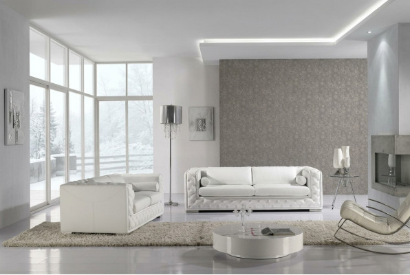 Liederdivan Canapé Wunnlandschaft 3+2 Sëtzer Garnitur Design Deko Modern Sofa