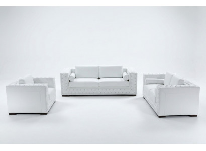 Sofagarnitur 3+1+1 Sëtzer Set Design Sofas Polster Couches Lieder Chesterfield