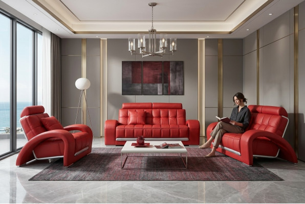 Sofa Set 3+2+1 Sëtzer Set Design Sofas Polster Couchen Lieder Modern