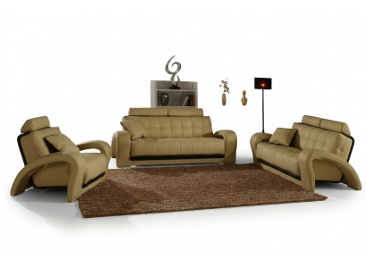 Ledersofa Wunnlandschaft 3+2 Sëtzer Garnitur Design Modern Sofa Ledergarnitur