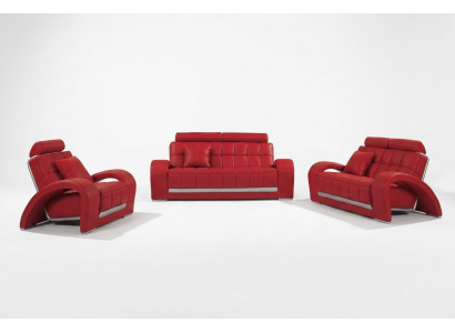Ledersofa Canapé Wunnlandschaft 3+1+1 Sëtzer Garnitur Sofa Sofagarnitur